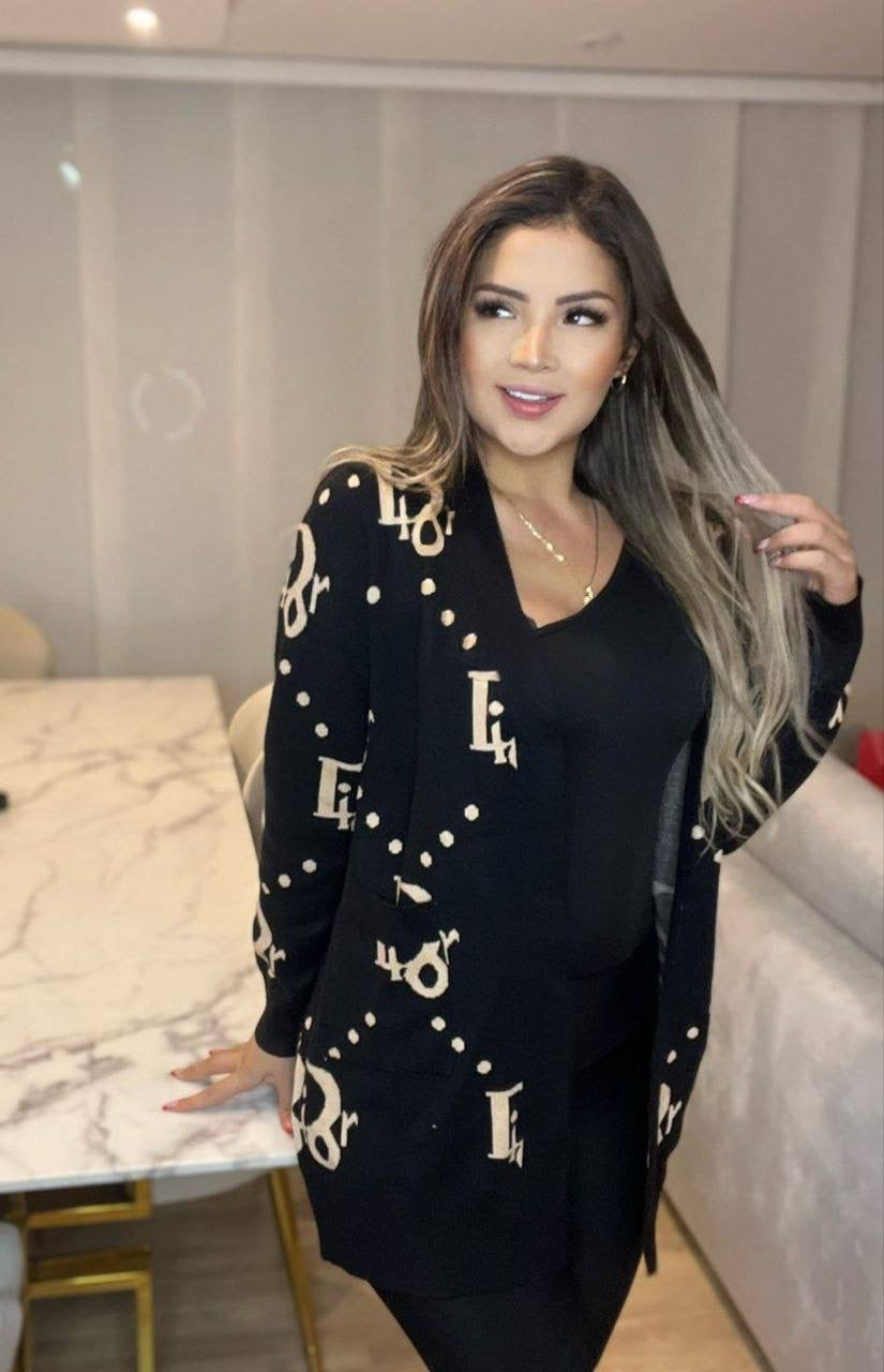 Blazer Negro y Beige