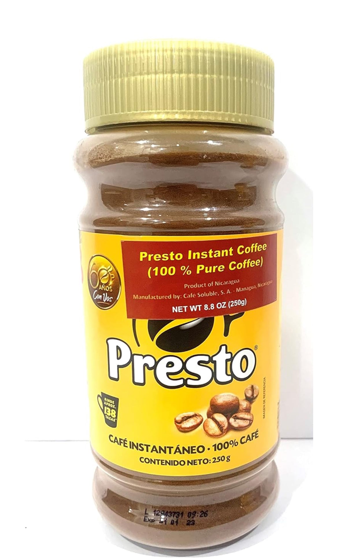 Café Presto instantáneo de Nicaragua (250gr)