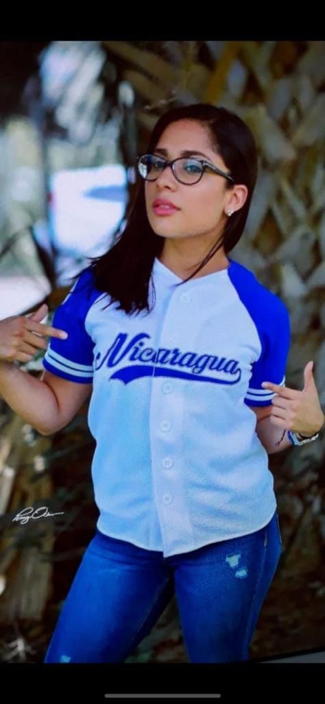 Jersey de Beisboll Nicaragua Blanca y Azul